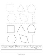 Cut and Paste the Polygons Handwriting Sheet