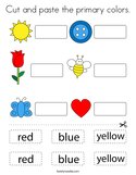 Cut and paste the primary colors Coloring Page