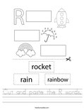 Cut and paste the R words. Worksheet
