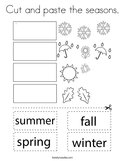 Cut and paste the seasons Coloring Page