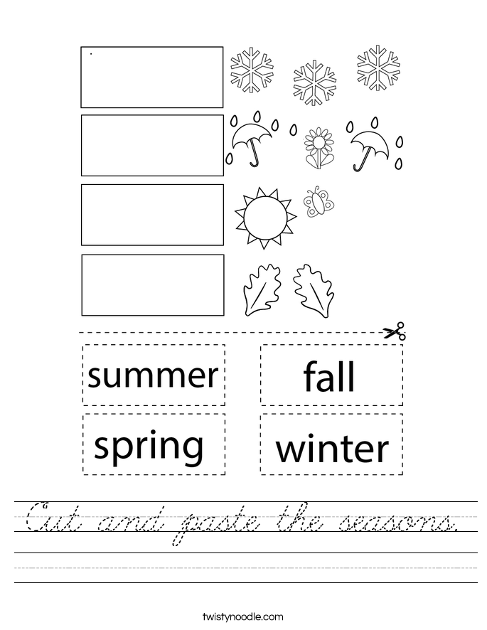 Cut and paste the seasons. Worksheet