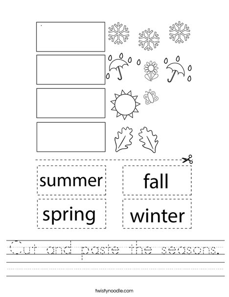 Cut and paste the seasons. Worksheet