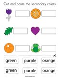 Cut and paste the secondary colors Coloring Page