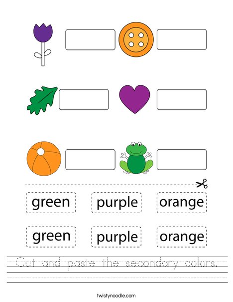 Color, Cut and Paste Activity Worksheet for Kids