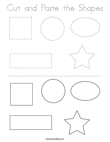 Cut and Paste the Shapes Coloring Page