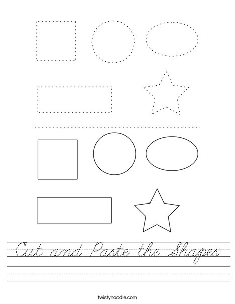 Cut and Paste the Shapes Worksheet