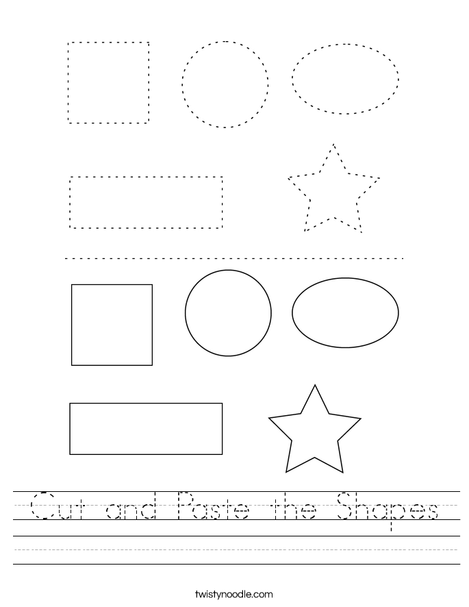 Cut and Paste the Shapes Worksheet