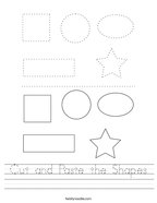 Cut and Paste the Shapes Handwriting Sheet