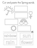 Cut and paste the Spring words Coloring Page