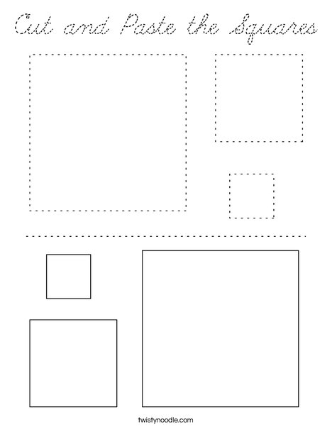 Cut and Paste the Squares Coloring Page