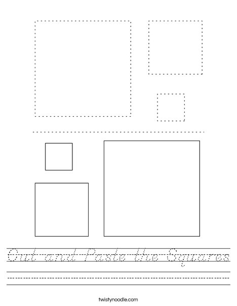Cut and Paste the Squares Worksheet