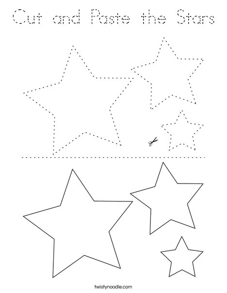 Cut and Paste the Stars Coloring Page