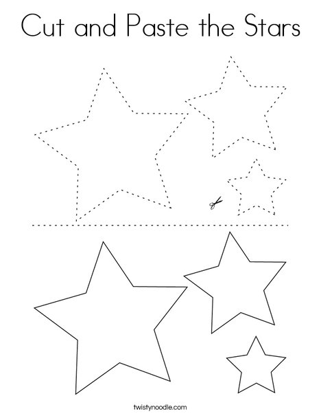 Cut and Paste the Stars Coloring Page