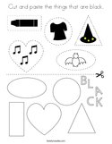 Cut and paste the things that are black Coloring Page