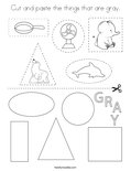 Cut and paste the things that are gray. Coloring Page