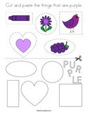 Cut and paste the things that are purple Coloring Page