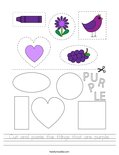 Cut and paste the things that are purple. Worksheet