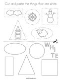 Cut and paste the things that are white Coloring Page