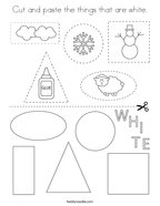 Cut and paste the things that are white Coloring Page