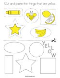 Cut and paste the things that are yellow Coloring Page
