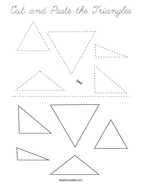 Cut and Paste the Triangles Coloring Page