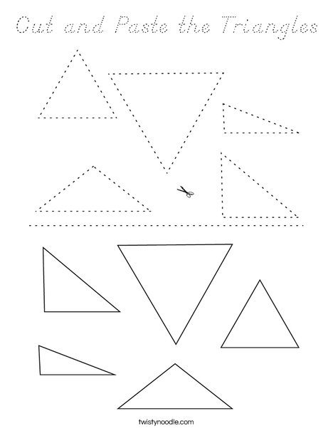 Cut and Paste the Triangles Coloring Page