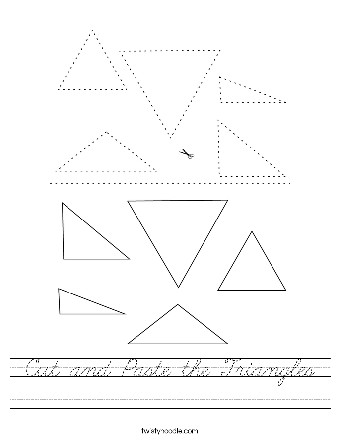 Cut and Paste the Triangles Worksheet