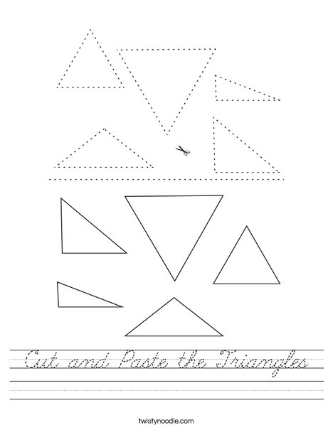 Cut and Paste the Triangles Worksheet