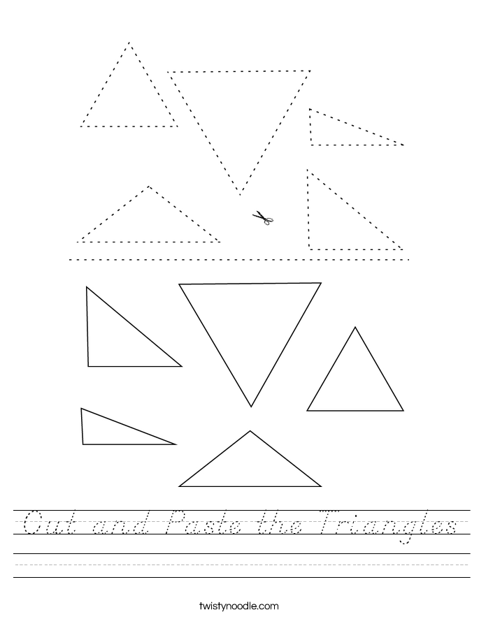 Cut and Paste the Triangles Worksheet