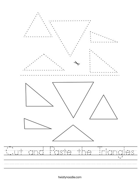 Cut and Paste the Triangles Worksheet
