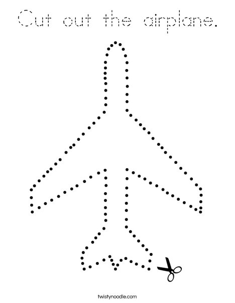 Cut out the airplane. Coloring Page