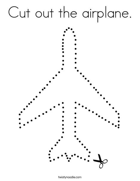 Cut out the airplane. Coloring Page