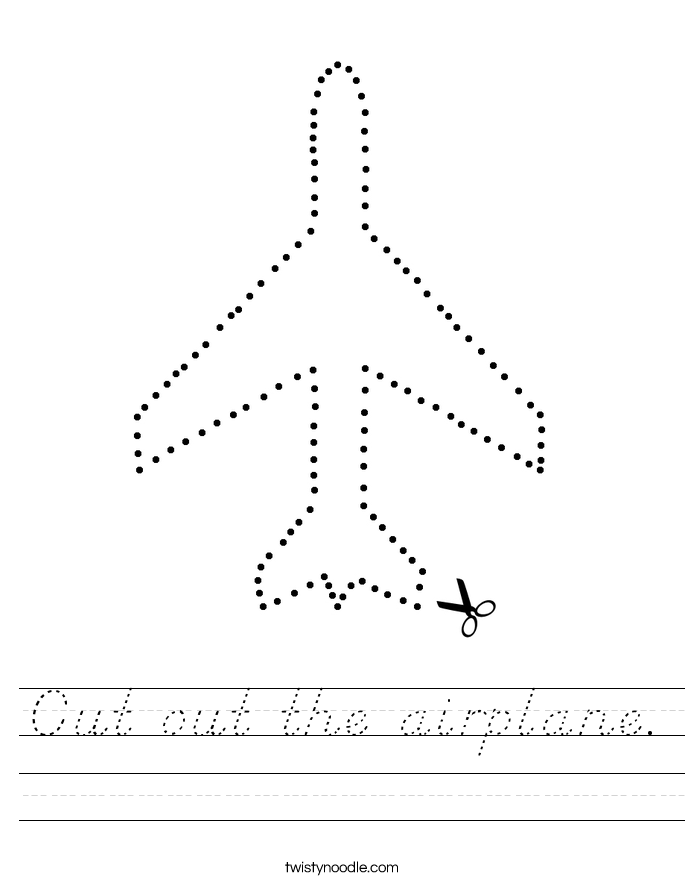 Cut out the airplane. Worksheet