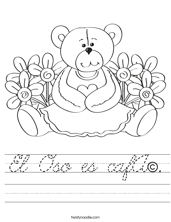 El Oso es café. Worksheet