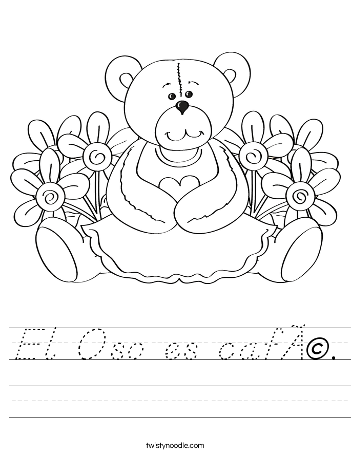 El Oso es café. Worksheet