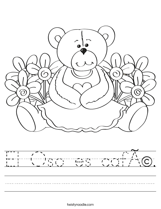 El Oso es café. Worksheet
