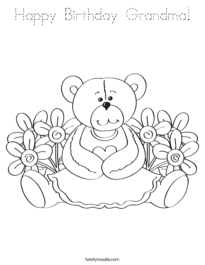 Happy Birthday Grandma! Coloring Page