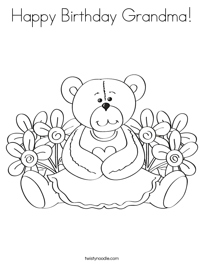 Happy Birthday Grandma! Coloring Page