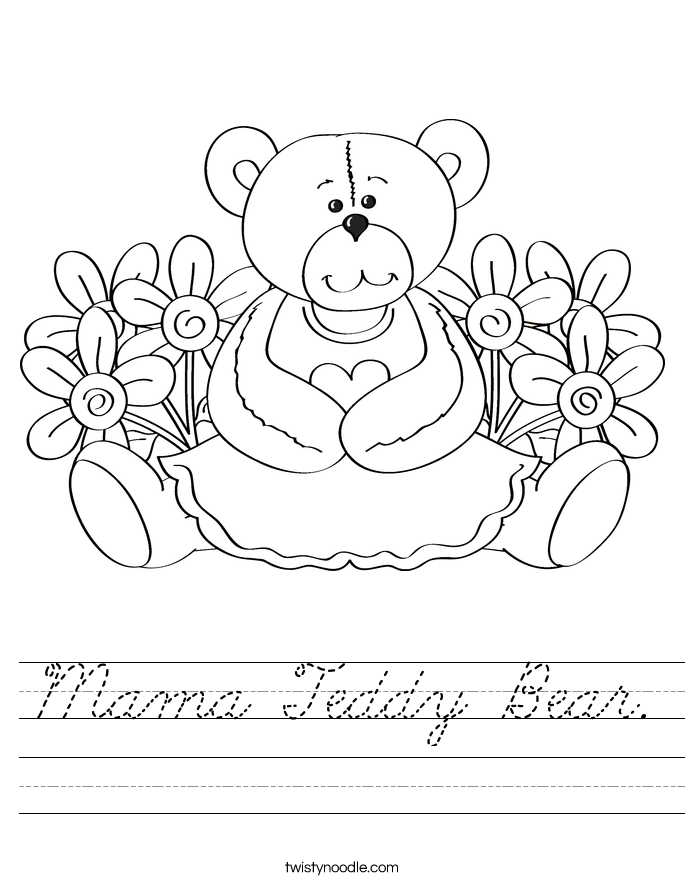 Mama Teddy Bear. Worksheet