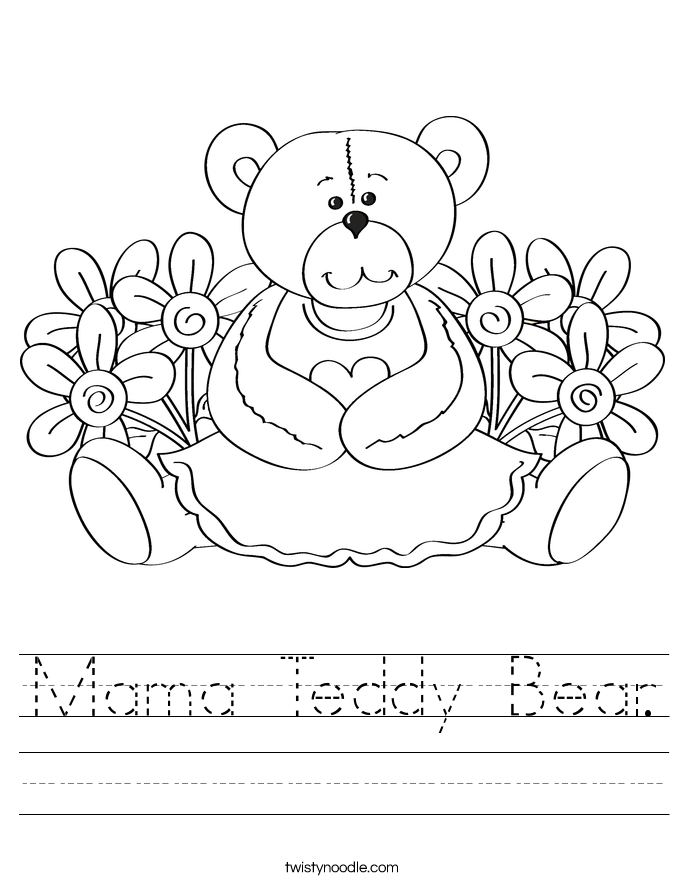 Mama Teddy Bear. Worksheet