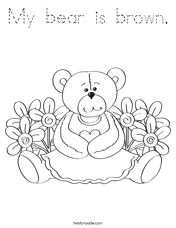 My bear is brown. Coloring Page