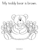 My teddy bear is brown Coloring Page