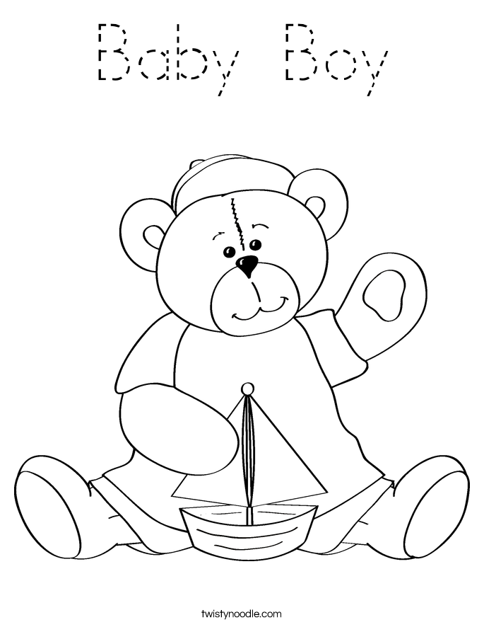 Baby Boy Coloring Page