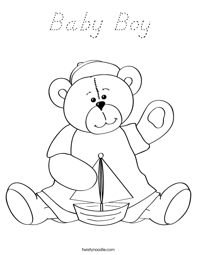 Baby Boy Coloring Page