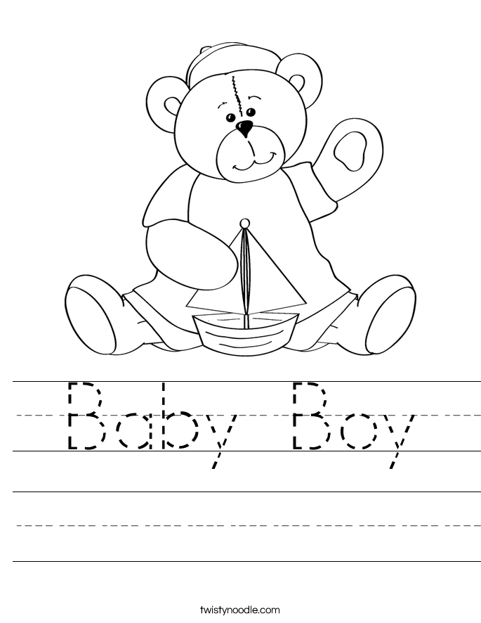 Baby Boy Worksheet - Twisty Noodle