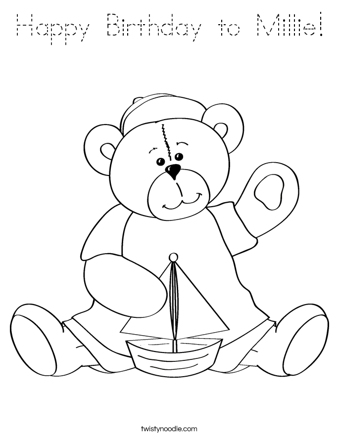 Happy Birthday to Millie! Coloring Page