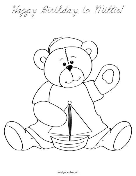 Cutie Bear 4 Coloring Page