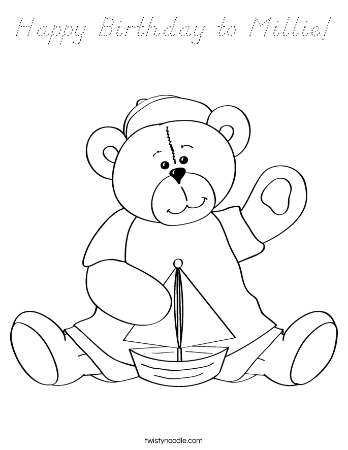 Happy Birthday to Millie! Coloring Page