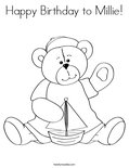Happy Birthday to Millie! Coloring Page