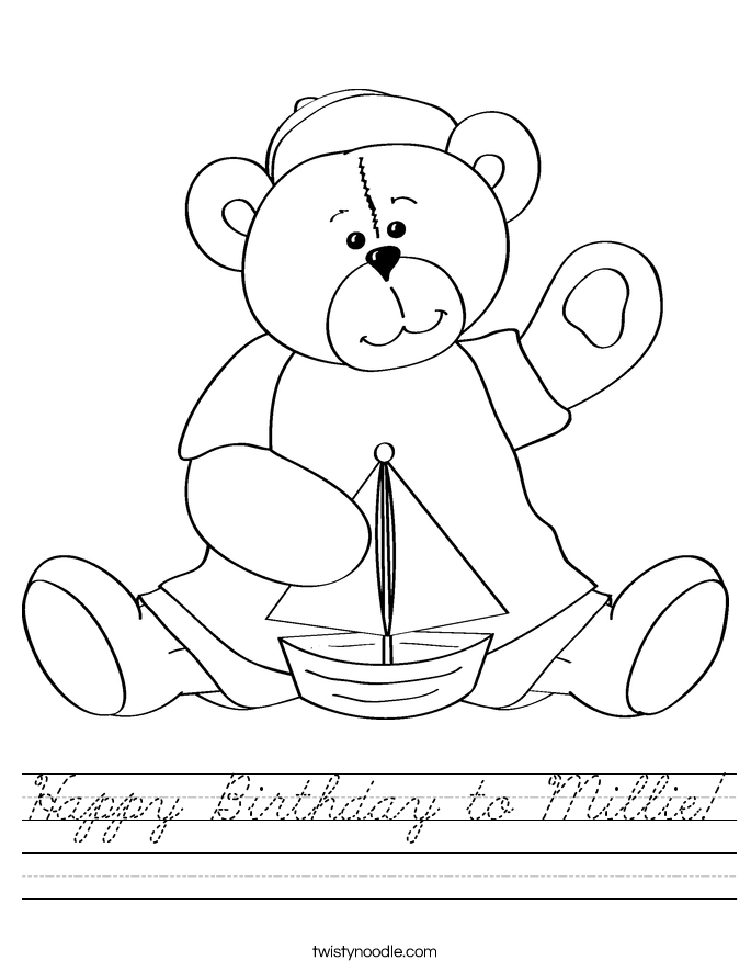 Happy Birthday to Millie! Worksheet